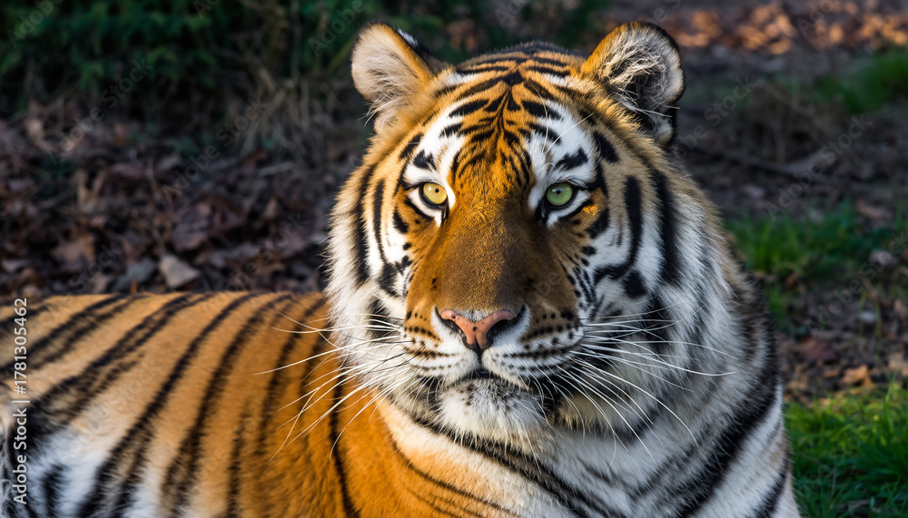Obraz premium Intense tiger portrait striking with power and beauty