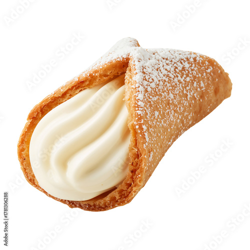 Delicious Creamy Dessert Filled With Sweet Filling and Dusted With Powdered S...
