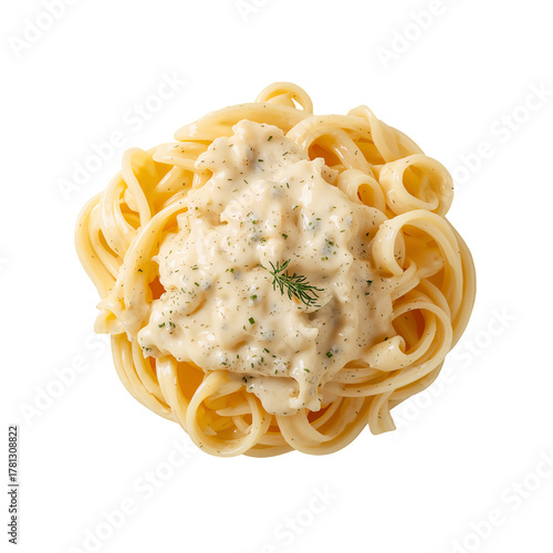 Creamy Pasta With Herbs Served in a Bowl During a Cozy Dinner