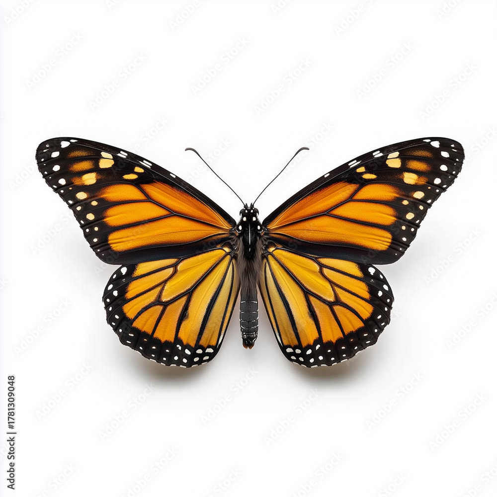 Obraz premium Monarch butterfly with wings fully spread.