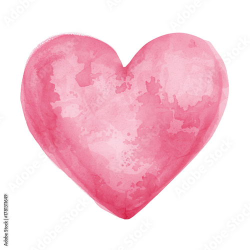 Colorful Watercolor Heart Design on a White Background for Expression and Dec...