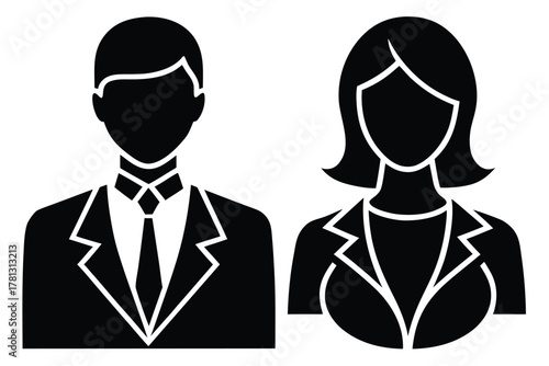 male and female icons vector icon silhouette