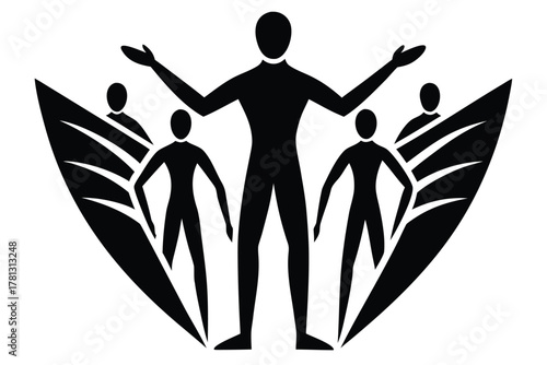 human figures vector icon silhouette