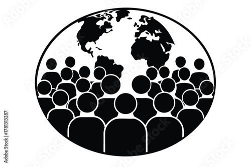 global population vector icon silhouette