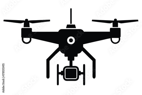 drone camera vector icon silhouette