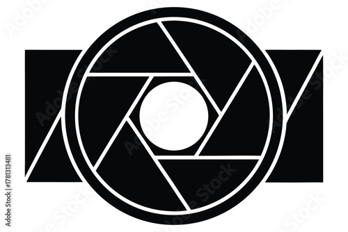 camera shutter vector icon silhouette