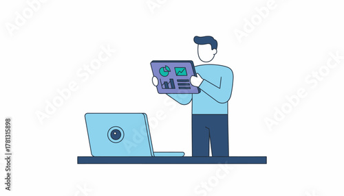 A candidate showcasing their portfolio or case studies on the camera demonstrating their work experience during the interview.