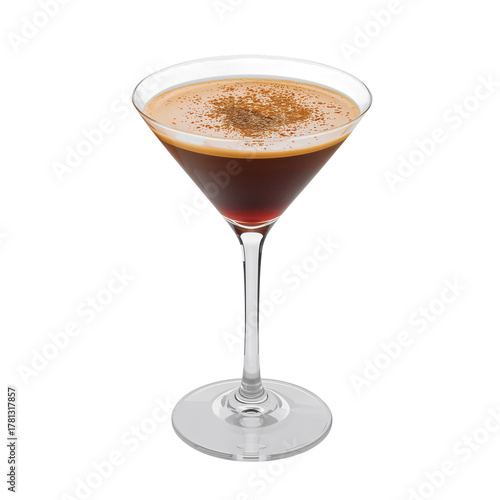 Classic Espresso Martini Served in a Stylish Glass With Cocoa Powder Garnish