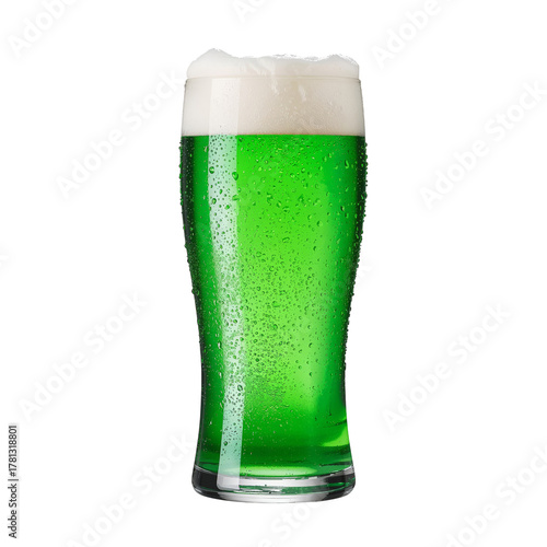 Refreshing Green Beverage Served in a Glass on a Bright Day