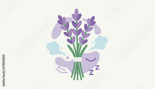 Freshly picked lavender tied in bundles emphasizing its calming aroma and utility in stress relief and sleep enhancement.