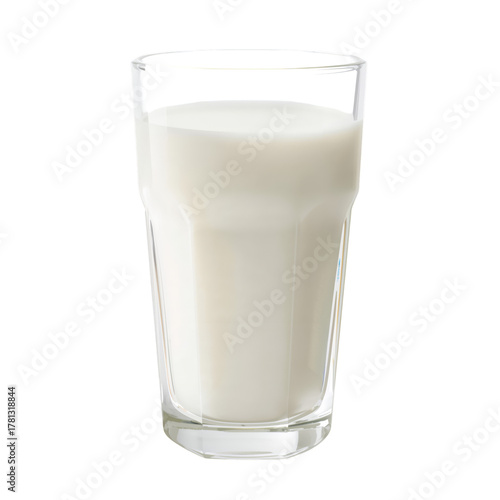 Refreshing Glass of Milk Served in a Clear Glass on a Simple Background