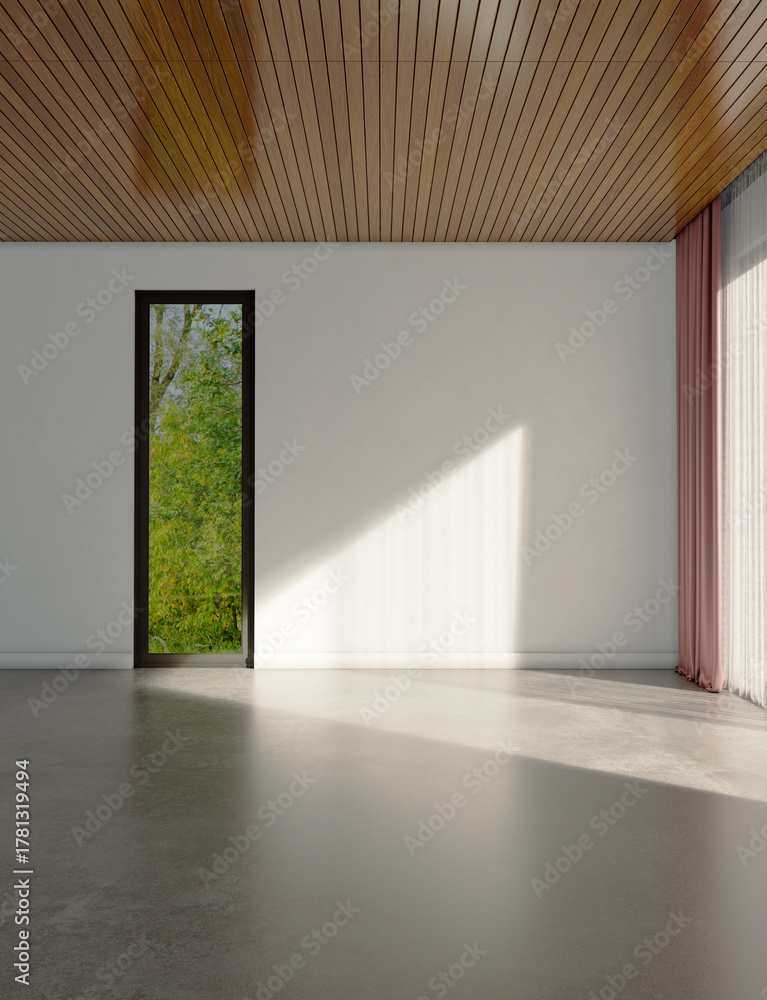 Naklejka premium Large luxury modern bright interiors Living room mockup illustration 3D rendering image