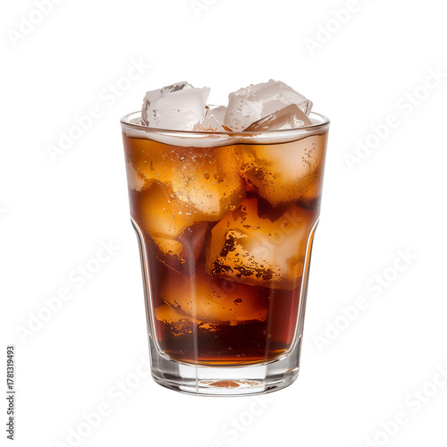 Iced Coffee With Layers of Cream and Coffee Served in a Clear Glass With Ice.