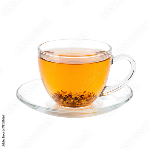 Relaxing Herbal Tea Served in a Clear Cup With Vibrant Floral Details in the ...