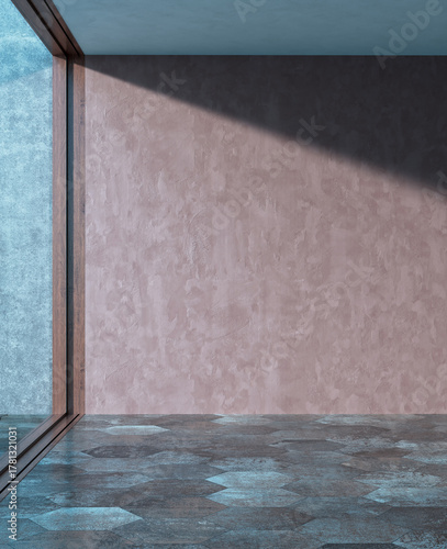 Large luxury modern bright interiors Living room mockup illustration 3D rendering image