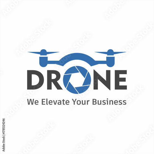 Drone Vector Logo – Modern Aerial Camera Emblem for Technology or Media Company