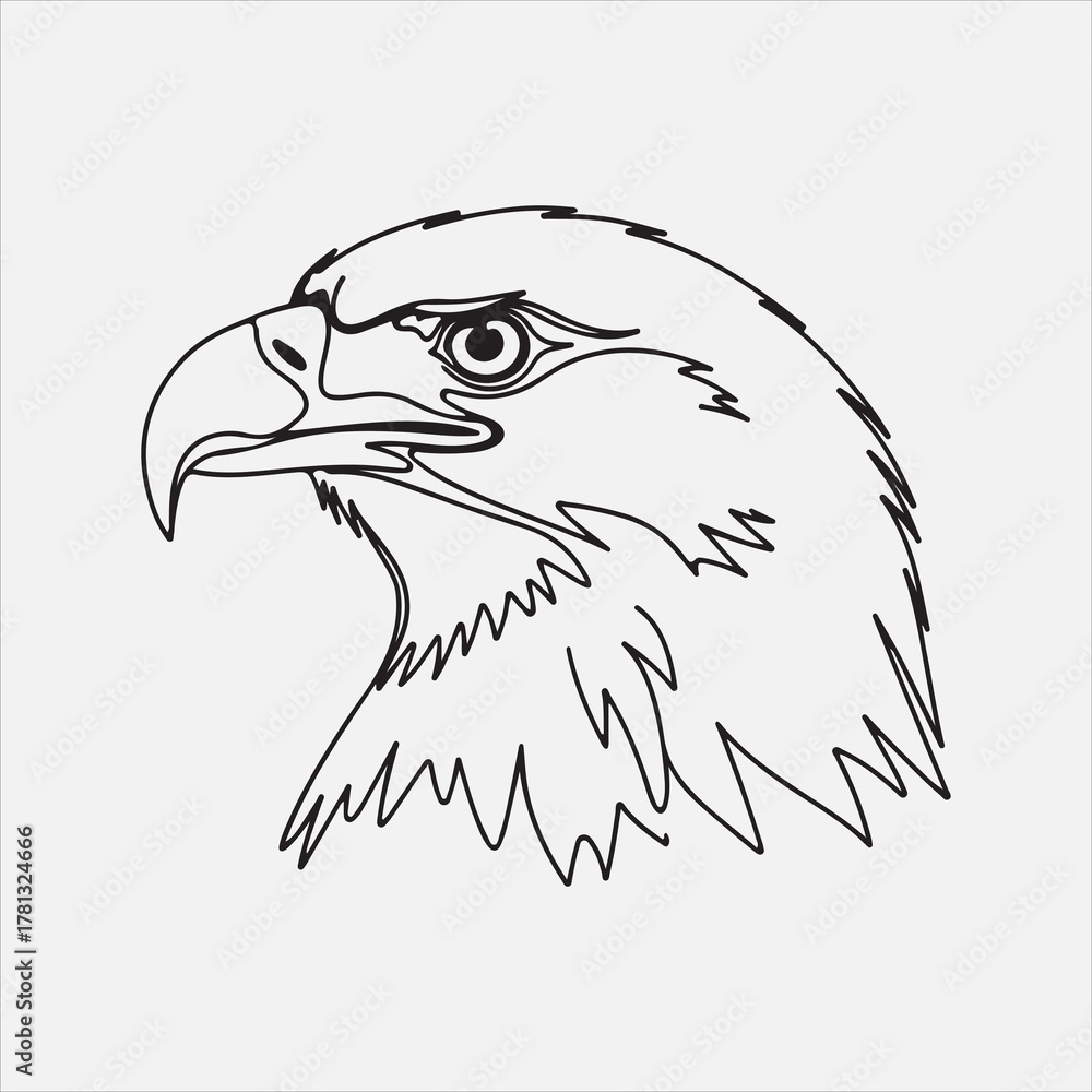 Fototapeta premium Beautiful eagle head line art vector design