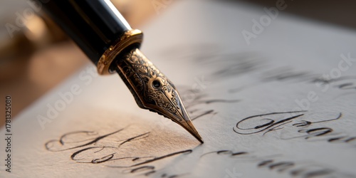 Pen is writing on a piece of paper