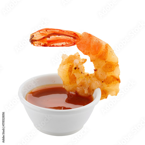 Delicious Shrimp Served With Tangy Sauce at a Seafood Restaurant for a Flavor...