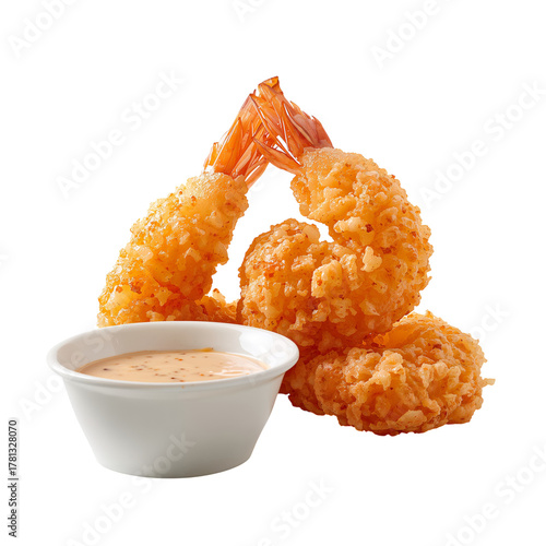 Delicious Shrimp Served With Tangy Sauce at a Seafood Restaurant for a Flavor...