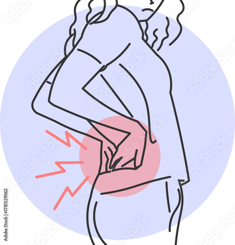 Young Woman Experiencing Intense Lower Back Pain