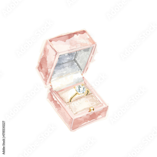 Engagement Ring Displayed in a Velvet Box for a Romantic Proposal Setting.