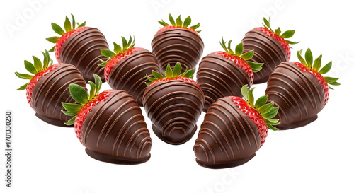 Indulge in a delightful treat of chocolate covered strawberries: fresh fruit meets sweet decadence in every bite.