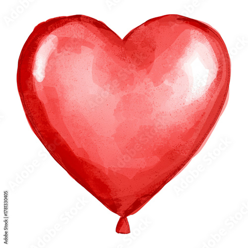 Bright Red Heart-Shaped Balloon Floats Softly in the Air During a Celebration.
