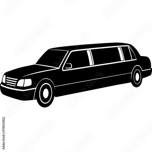 black and white limousine