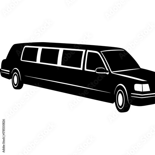 black and white limousine