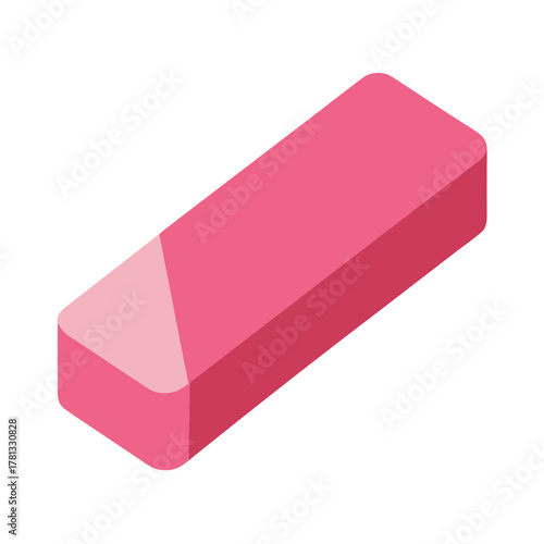 pink eraser isolated on white background