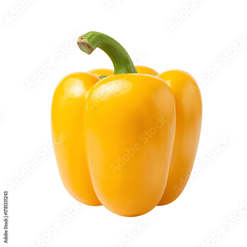 Fresh Yellow Bell Pepper Displayed on a White Background for Healthy Cooking ...