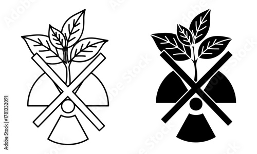 Nuclear Ban Icons for Protecting the Environment Vector