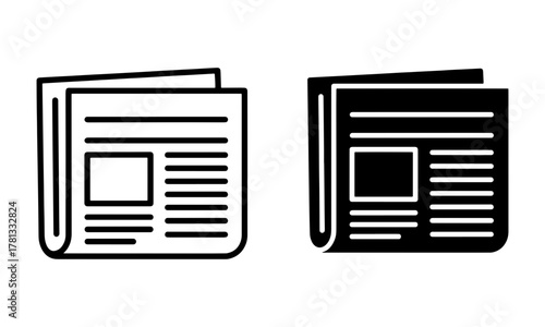 Newspaper icons. Daily News, media, information and journalism vector
