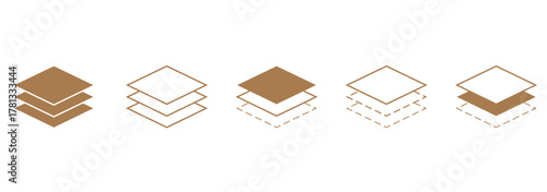 Land layers icon linear vector icon in a editable style.