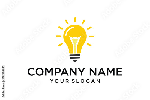 Lightbulb Idea Company Logo Template for Innovation and Creativity