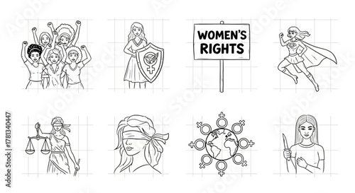 Empowering women: symbols of strength, equality, and rights