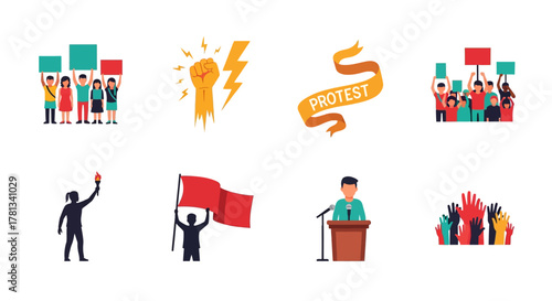 Activism and protest symbols: diverse demonstrations and social movements