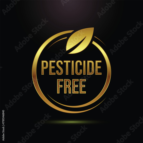 Cuadro en lienzo Elegant gold emblem signifying pesticide free products