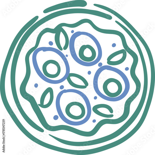 Healthy Breakfast Line Icon Doodle Illustration