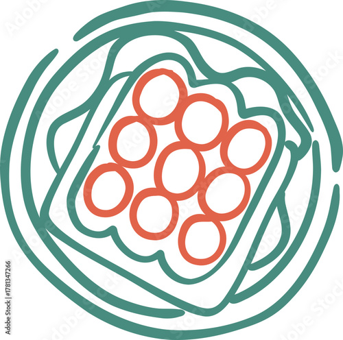 Healthy Breakfast Line Icon Doodle Illustration