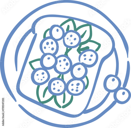 Healthy Breakfast Line Icon Doodle Illustration