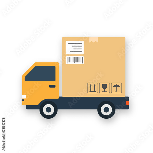 Delivery truck isolated in white background