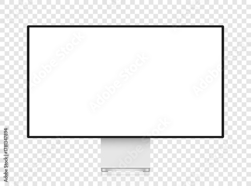 Modern realistic monitor mockup Isolated on transparent background