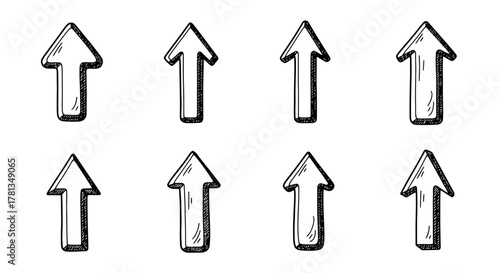 Hand-drawn arrow icons collection for creative direction and navigation designs