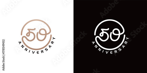 50th anniversary logo design template.	