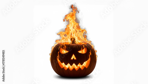 Halloween photo of a pumpkin with a white background