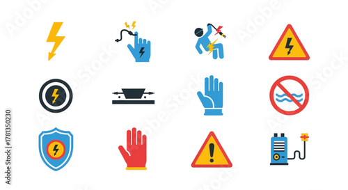 Electrical safety symbols and precautions for workplace and home environments