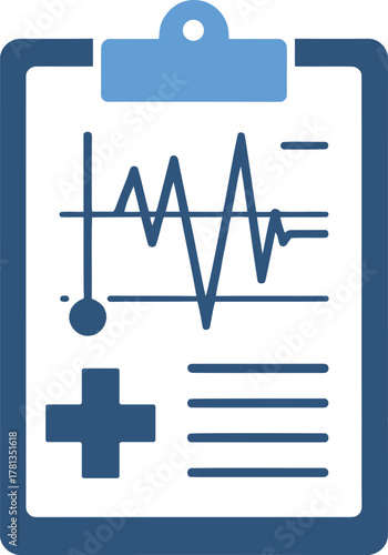 Medical chart design with heartbeat and plus symbol