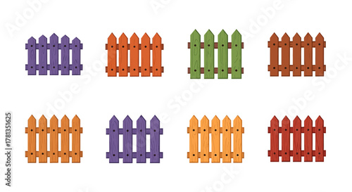 Colorful wooden fences: vibrant variations of picket fence designs for creative projects